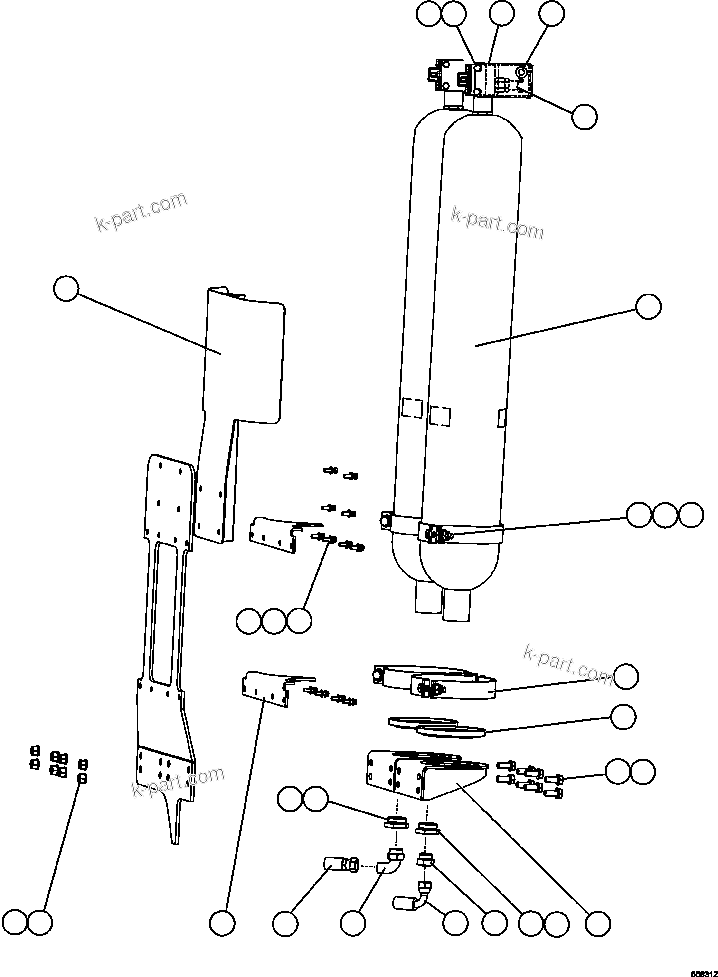 Komatsu parts book diagram for AFE47-GV 730E S/N A30648 - A30649   FOSKOR: STEERING ACCUMULATORS INSTALLATION