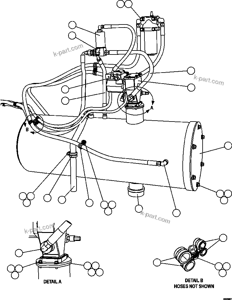 Komatsu parts book diagram for AFE47-GV 730E S/N A30648 - A30649   FOSKOR: AUTOMATIC LUBRICATION - PUMP INSTALLATION  2/2