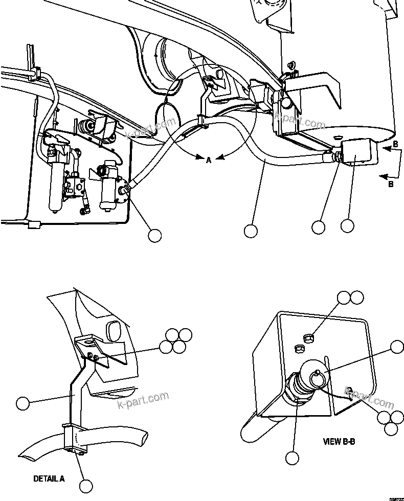 Komatsu parts book diagram for AFE47-GV 730E S/N A30648 - A30649   FOSKOR: WIGGINS QUICK FUEL - LH
