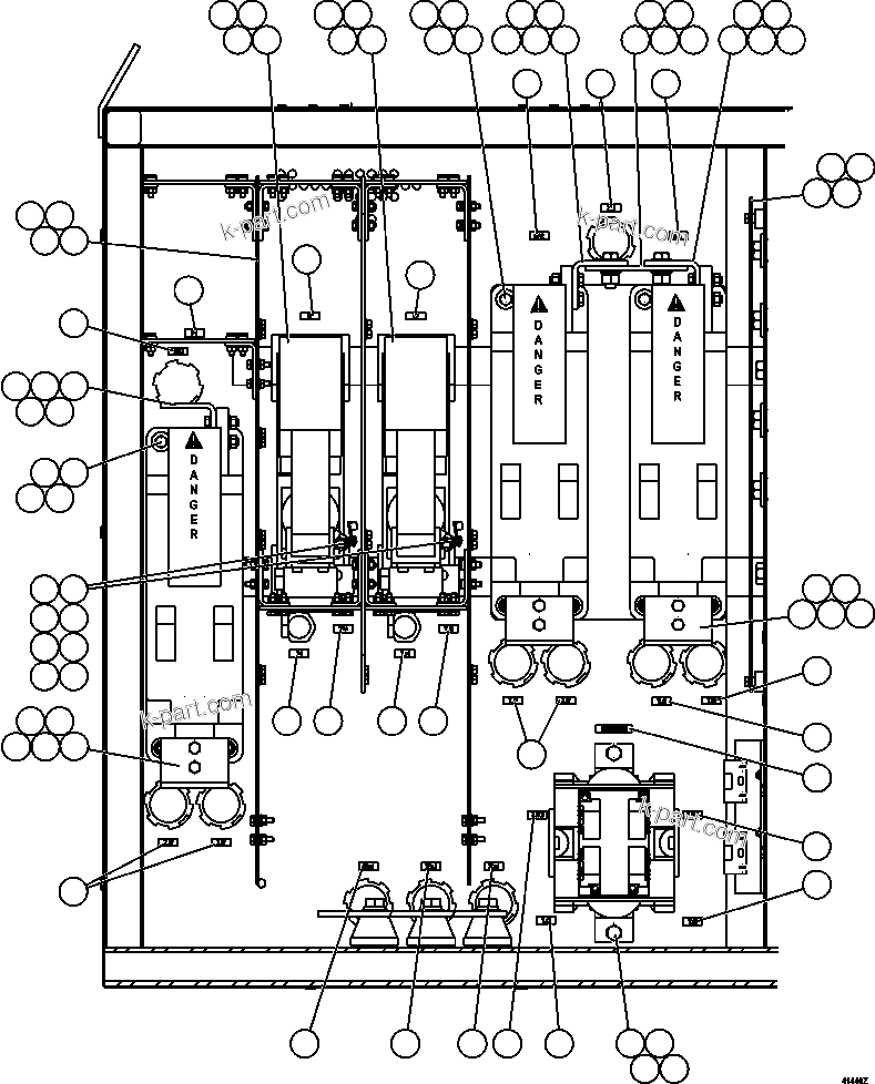 Komatsu parts book diagram for AFE47-GV 730E S/N A30648 - A30649   FOSKOR: CONTROL CABINET (LEFT DOOR)