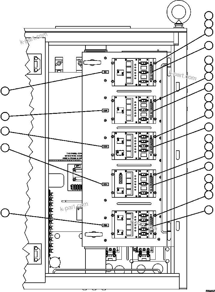 Komatsu parts book diagram for AFE47-GV 730E S/N A30648 - A30649   FOSKOR: CONTROL CABINET RIGHT DOOR (SWING OUT DOOR)