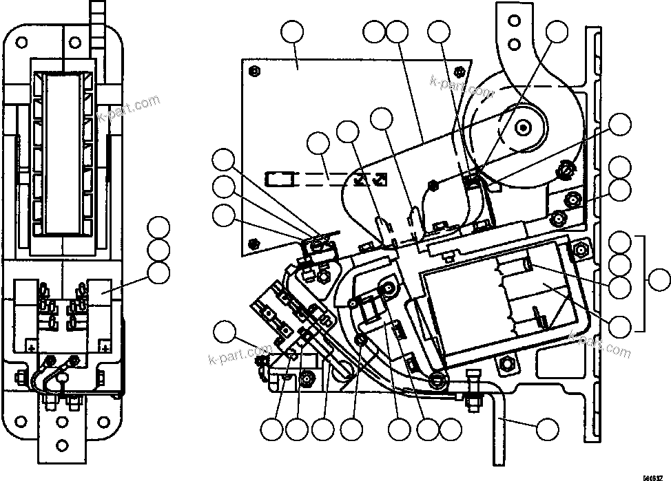 Komatsu parts book diagram for AFE47-GV 730E S/N A30648 - A30649   FOSKOR: CONTACTOR (AIR LESS)            PB9230