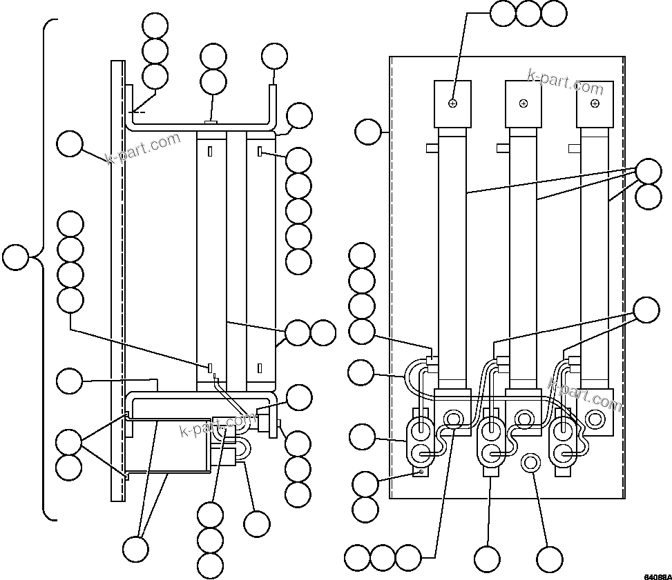 Komatsu parts book diagram for AFE47-GV 730E S/N A30648 - A30649   FOSKOR: PANEL - FILTER   1/2            PB5066