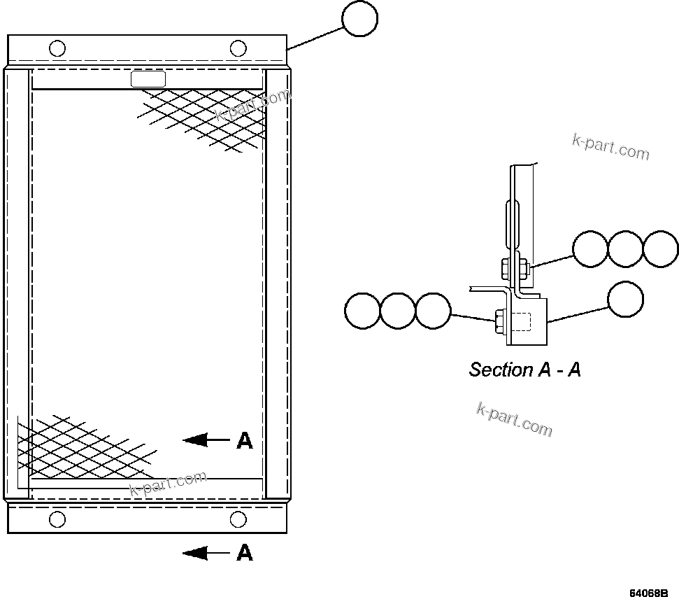 Komatsu parts book diagram for AFE47-GV 730E S/N A30648 - A30649   FOSKOR: PANEL - FILTER   2/2               PB5066