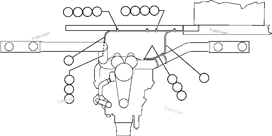 Komatsu parts book diagram for AFE47-Q 730E  S/N 32691  ROSSING URANIUM: AIR CLEANER SVC INDICATOR PIPING & INSTL
