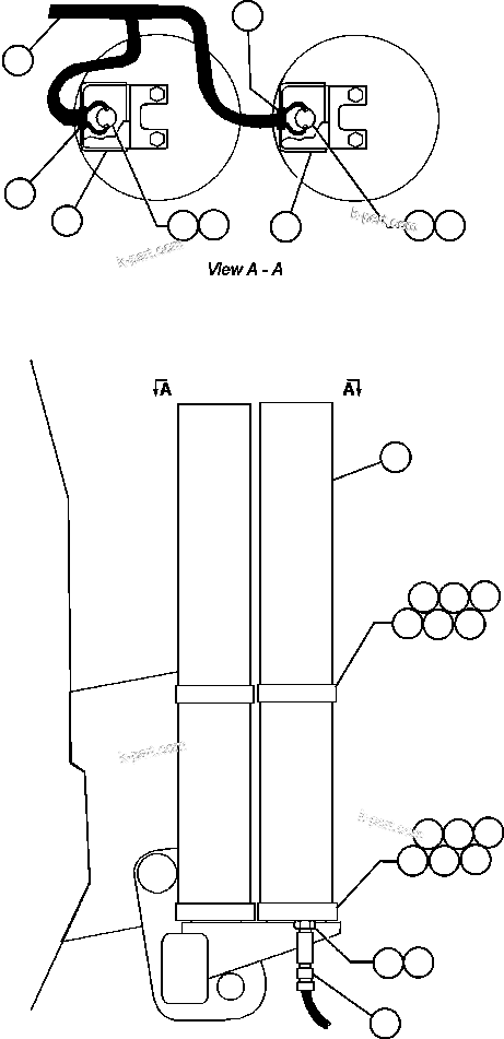 Komatsu parts book diagram for AFE47-Q 730E  S/N 32691  ROSSING URANIUM: STEERING ACCUMULATORS INSTL