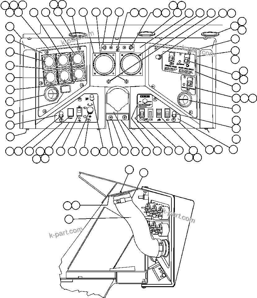 Komatsu parts book diagram for AFE47-Q 730E  S/N 32691  ROSSING URANIUM: INSTRUMENT PANEL ASSM