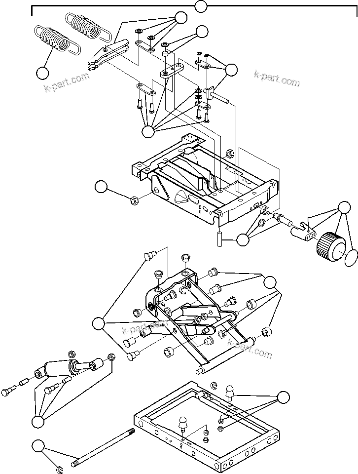 Komatsu parts book diagram for AFE47-Q 730E  S/N 32691  ROSSING URANIUM: OPERATOR'S SEAT ASSM - 4 (PB9771)