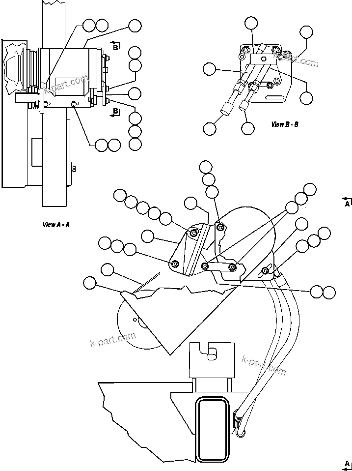 Komatsu parts book diagram for AFE47-Q 730E  S/N 32691  ROSSING URANIUM: AIR CONDITIONER COMPRESSOR INSTL - 1