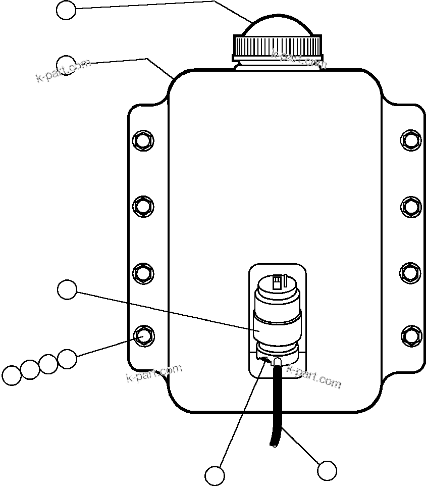 Komatsu parts book diagram for AFE47-Q 730E  S/N 32691  ROSSING URANIUM: WINDSHIELD WASHER INSTL