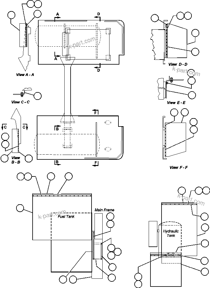 Komatsu parts book diagram for AFE47-Q 730E  S/N 32691  ROSSING URANIUM: MUD FLAP INSTL