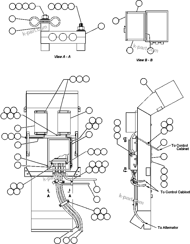 Komatsu parts book diagram for AFE47-Q 730E  S/N 32691  ROSSING URANIUM: BLOWER INLET WIRING INSTL