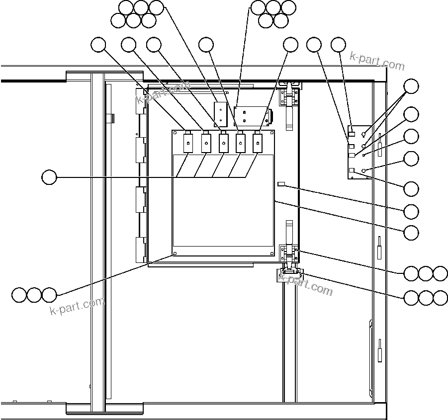 Komatsu parts book diagram for AFE47-Q 730E  S/N 32691  ROSSING URANIUM: CONTROL CABINET ASSM - TROLLEY (STATEX III)
