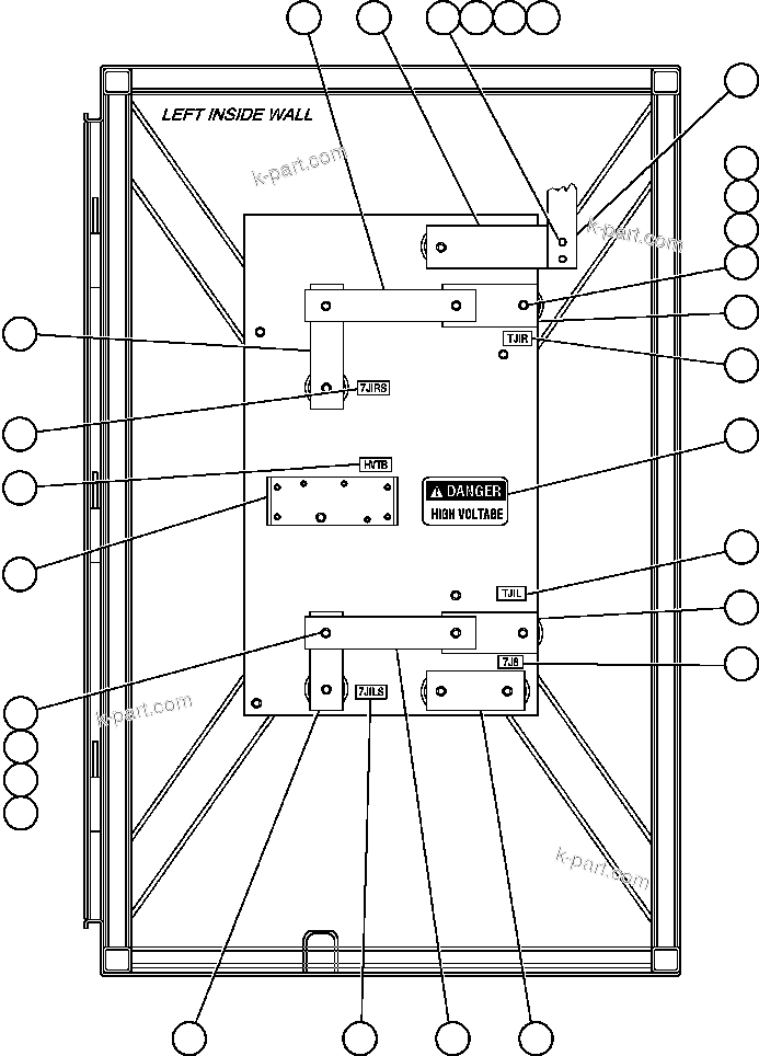 Komatsu parts book diagram for AFE47-Q 730E  S/N 32691  ROSSING URANIUM: CONTROL CABINET - L.H. SIDE