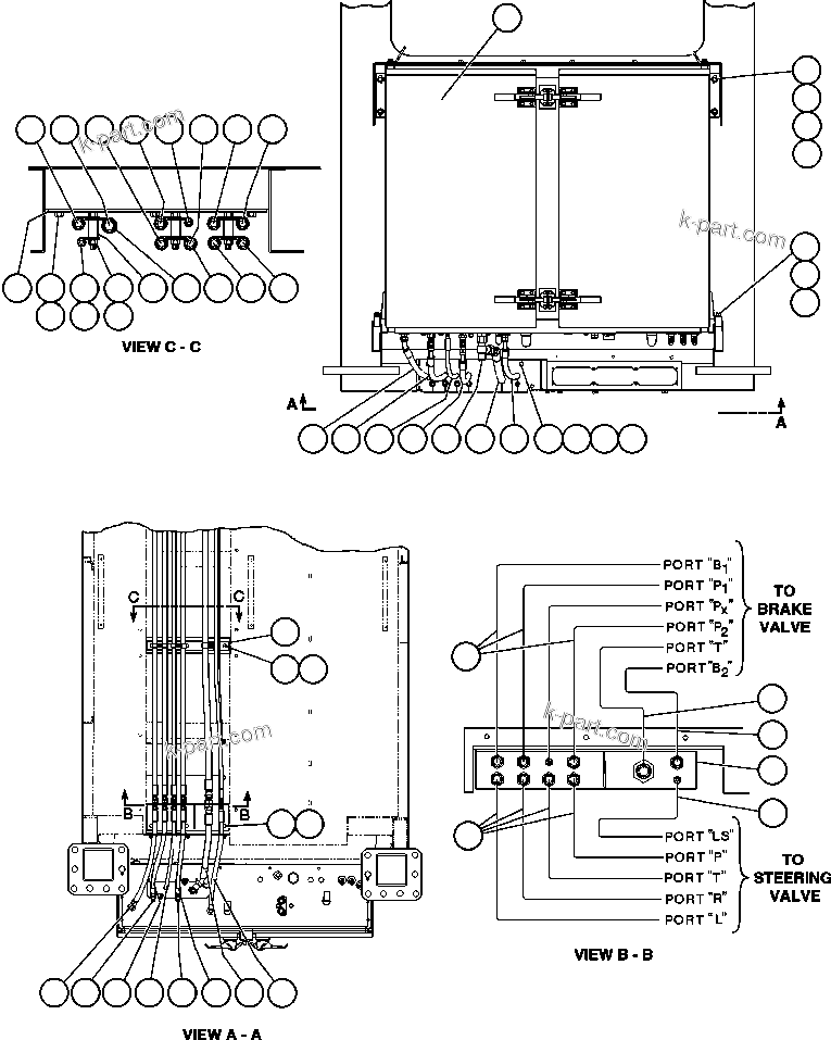 Komatsu parts book diagram for AFE47-Q 730E  S/N 32691  ROSSING URANIUM: BRAKE CABINET/CAB PIPING
