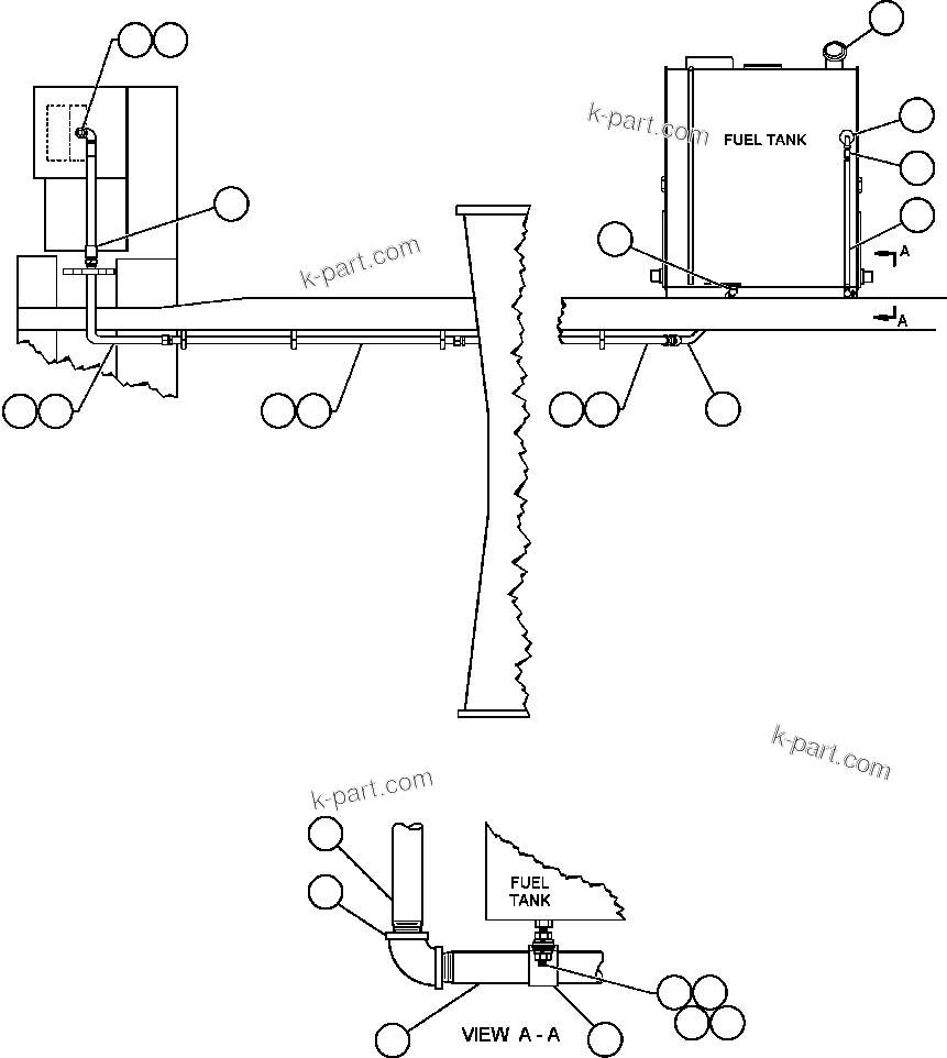 Komatsu parts book diagram for AFE47-Q 730E  S/N 32691  ROSSING URANIUM: PRESSURE FUELING - RIGHT SIDE (EC1699)