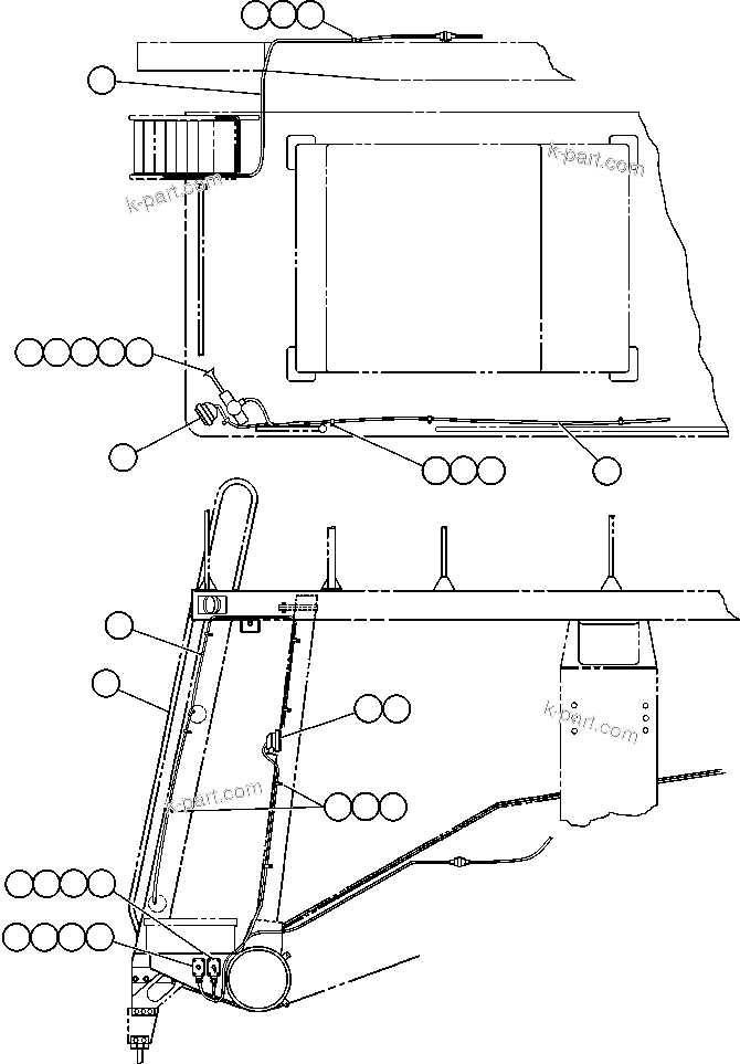 Komatsu parts book diagram for AFE47-Q 730E  S/N 32691  ROSSING URANIUM: LEFT DECK & LADDER LIGHT WIRING