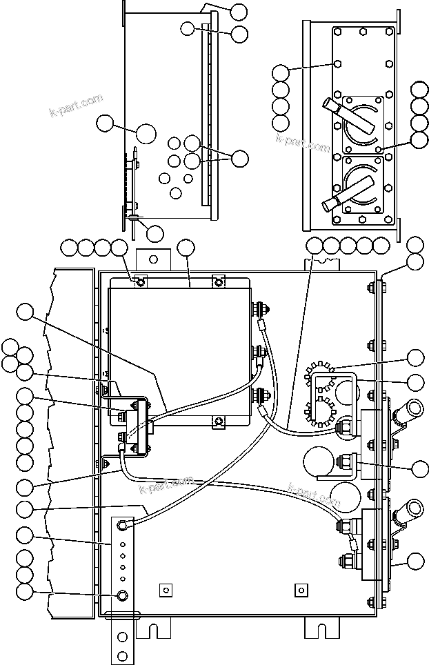 Komatsu parts book diagram for AFE47-Q 730E  S/N 32691  ROSSING URANIUM: BATTERY EQUALIZER BOX ASSM - 5 (EF8478)