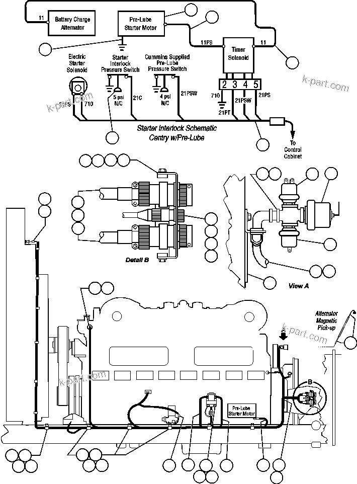 Komatsu parts book diagram for AFE47-Q 730E  S/N 32691  ROSSING URANIUM: ENGINE WIRING - 3