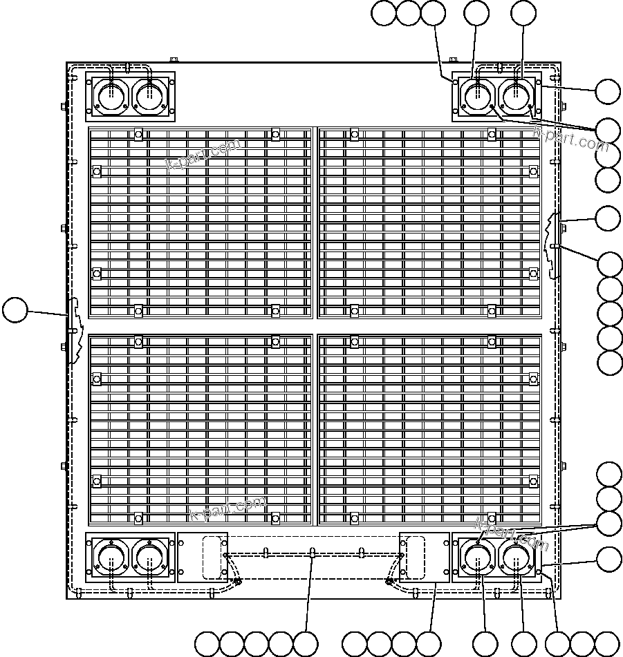 Komatsu parts book diagram for AFE47-Q 730E  S/N 32691  ROSSING URANIUM: HEADLIGHTS INSTALLATION