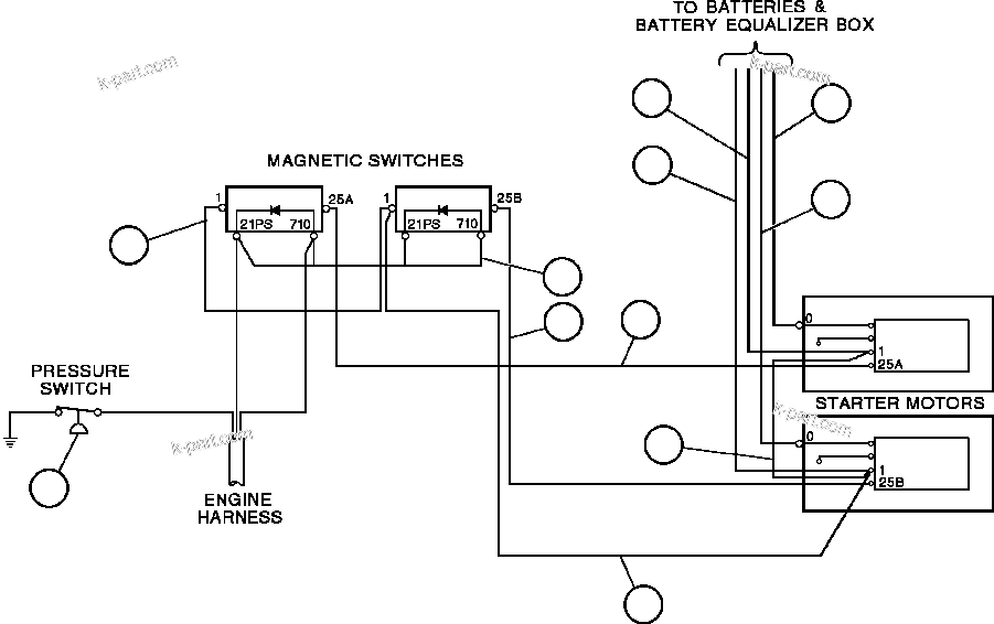 Komatsu parts book diagram for AFE47-Q 730E  S/N 32691  ROSSING URANIUM: ELECTRIC START WIRING - 8