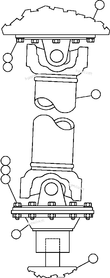 Komatsu parts book diagram for AFE47-Q 730E  S/N 32691  ROSSING URANIUM: DRIVE SHAFT INSTL - 8