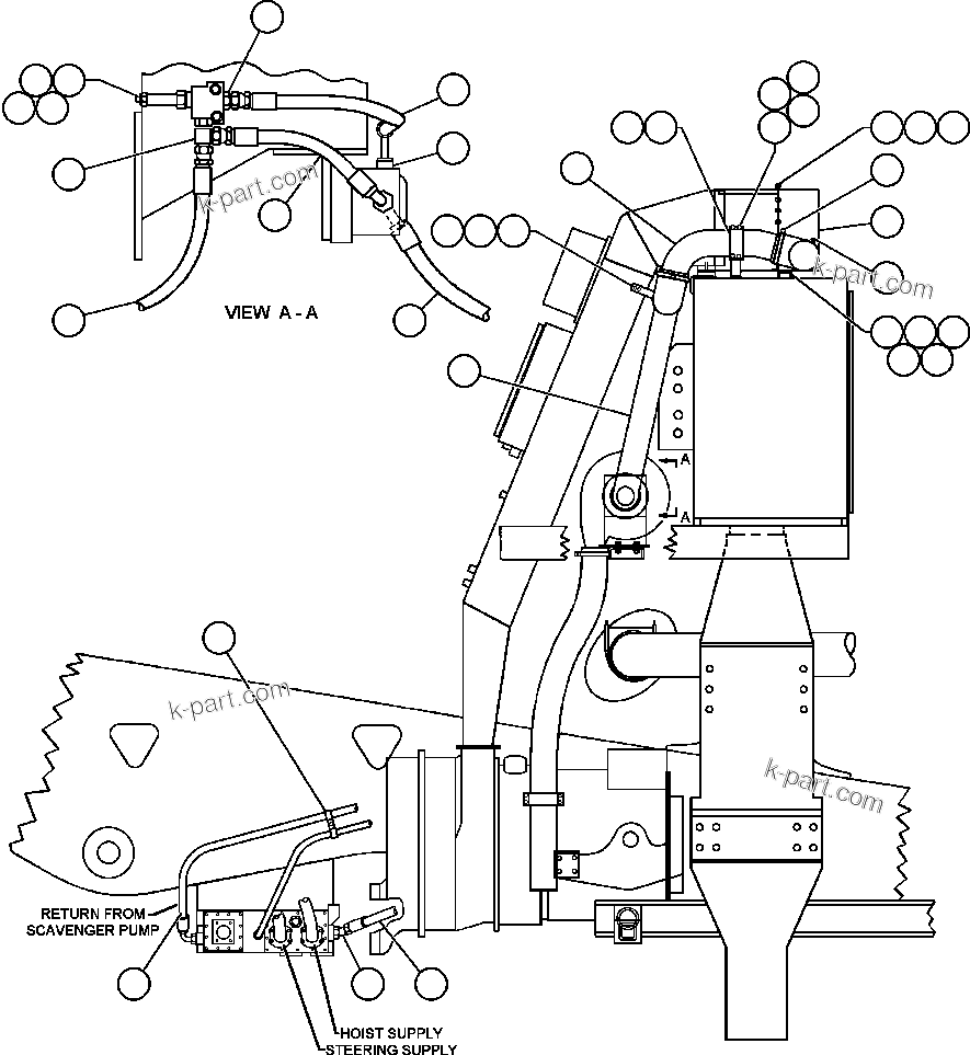 Komatsu parts book diagram for AFE47-Q 730E  S/N 32691  ROSSING URANIUM: AIR INTAKE FILTRATION INSTL - 1 (EF7315)
