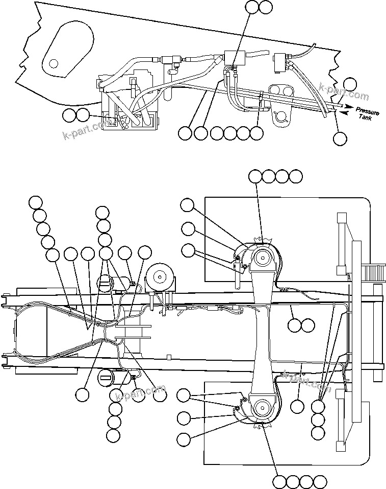 Komatsu parts book diagram for AFE47-Q 730E  S/N 32691  ROSSING URANIUM: AUTOMATIC LUBRICATION - 1
