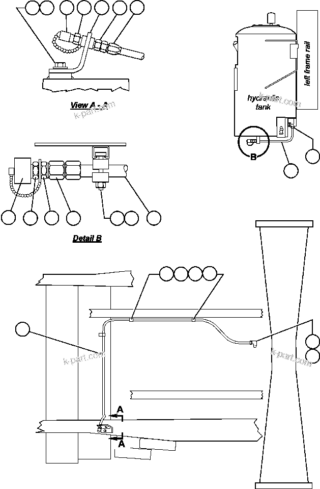 Komatsu parts book diagram for AFE47-Q 730E  S/N 32691  ROSSING URANIUM: FAST LUBE OIL CHANGE (BD4904)
