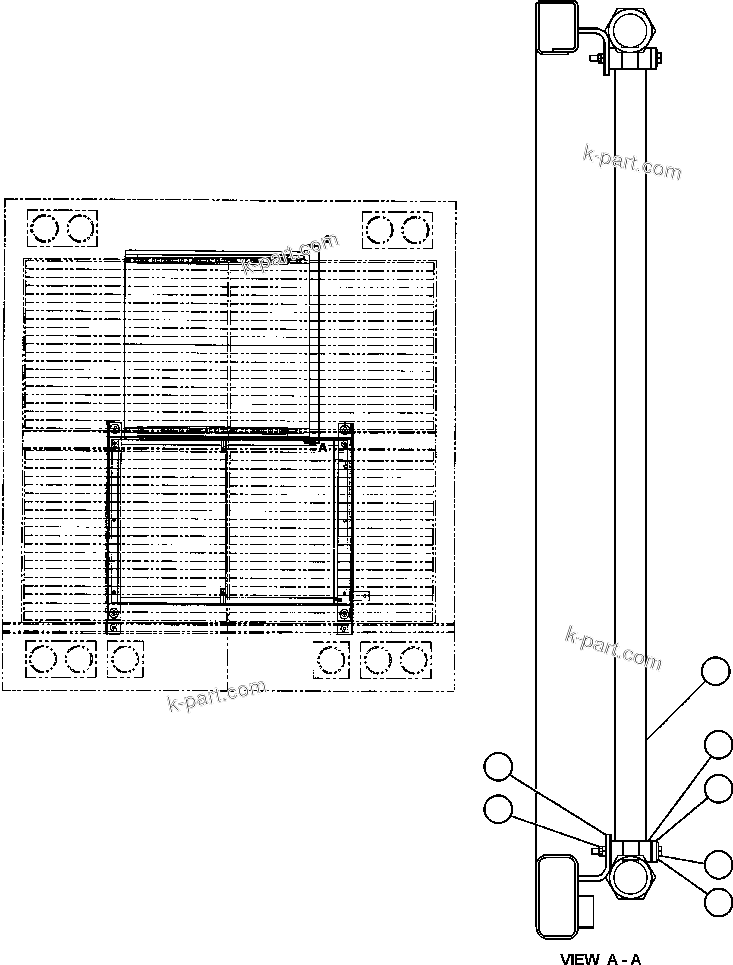Komatsu parts book diagram for AFE47-Q 730E  S/N 32691  ROSSING URANIUM: OIL COOLER INSTL (EG1358)