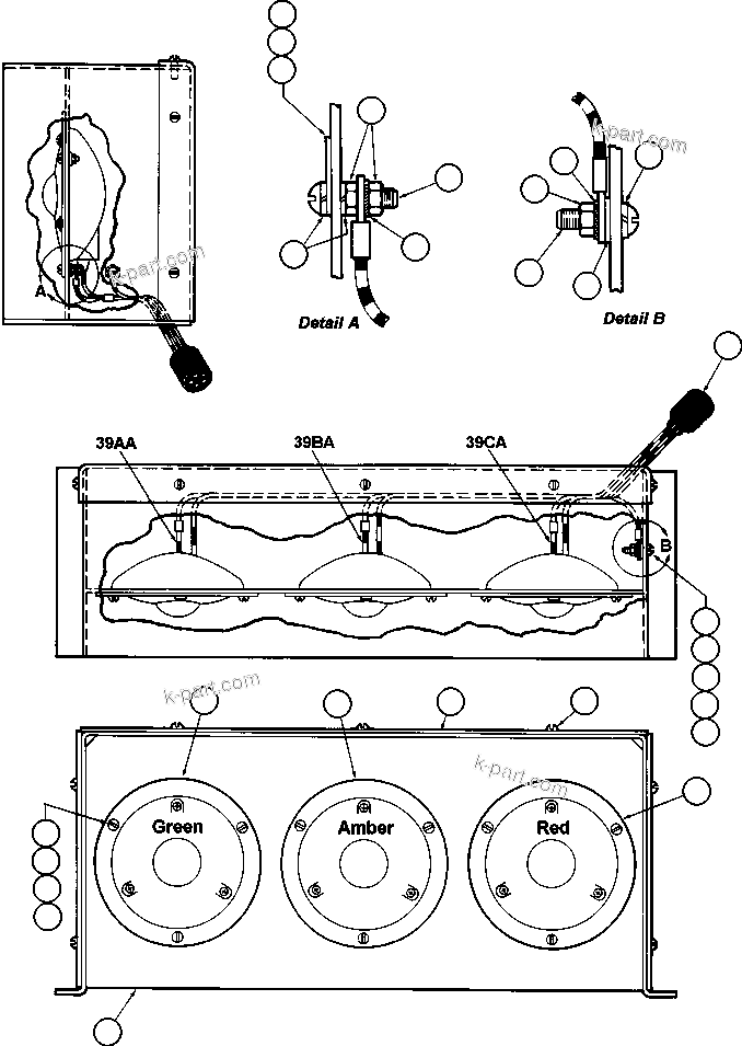 Komatsu parts book diagram for AFE47-Q 730E  S/N 32691  ROSSING URANIUM: PAYLOAD LIGHT ASSM