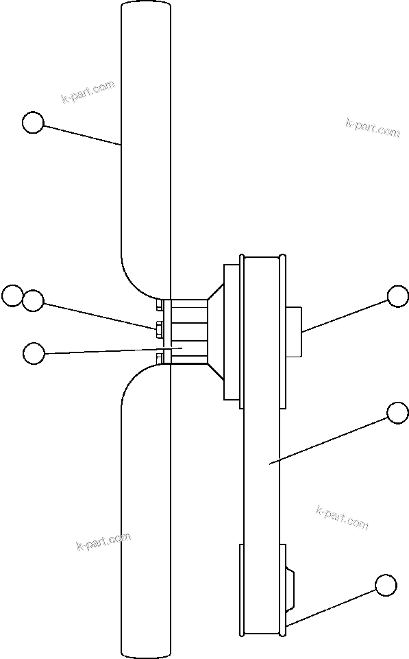 Komatsu parts book diagram for AFE47-V 730E S/N 32795 & 32797   ISCOR GROOTEGELUK: FAN & FAN DRIVE