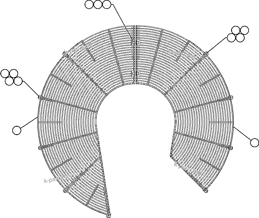 Komatsu parts book diagram for AFE47-V 730E S/N 32795 & 32797   ISCOR GROOTEGELUK: FAN GUARD