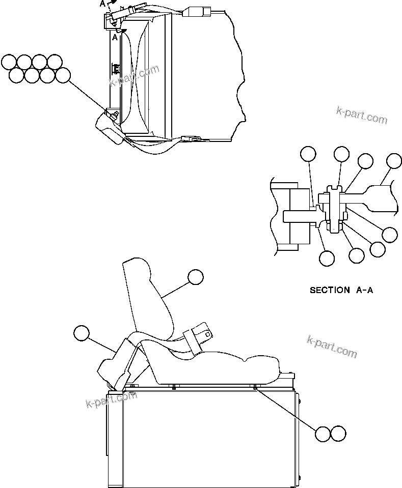 Komatsu parts book diagram for AFE47-V 730E S/N 32795 & 32797   ISCOR GROOTEGELUK: PASSENGER SEAT INSTALLATION