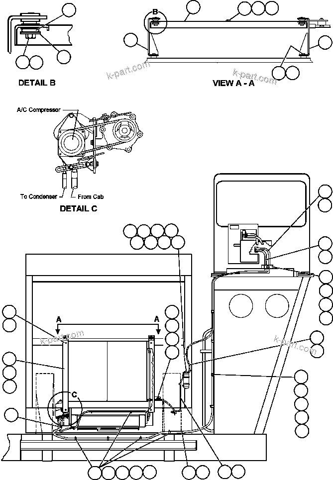 Komatsu parts book diagram for AFE47-V 730E S/N 32795 & 32797   ISCOR GROOTEGELUK: AIR CONDITIONER PIPING & INSTL