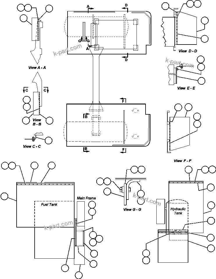 Komatsu parts book diagram for AFE47-V 730E S/N 32795 & 32797   ISCOR GROOTEGELUK: MUD FLAP INSTALLATION