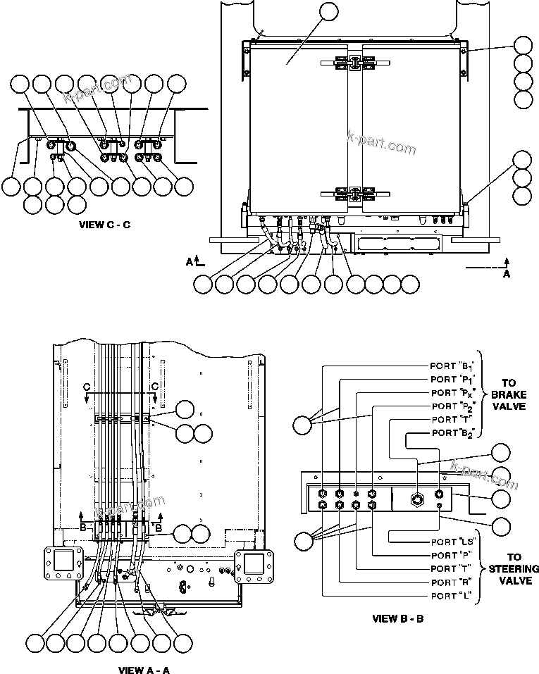 Komatsu parts book diagram for AFE47-V 730E S/N 32795 & 32797   ISCOR GROOTEGELUK: BRAKE CABINET/CAB PIPING