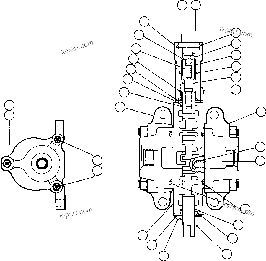 Komatsu parts book diagram for AFE47-V 730E S/N 32795 & 32797   ISCOR GROOTEGELUK: HOIST PILOT VALVE ASSM (PB6922)