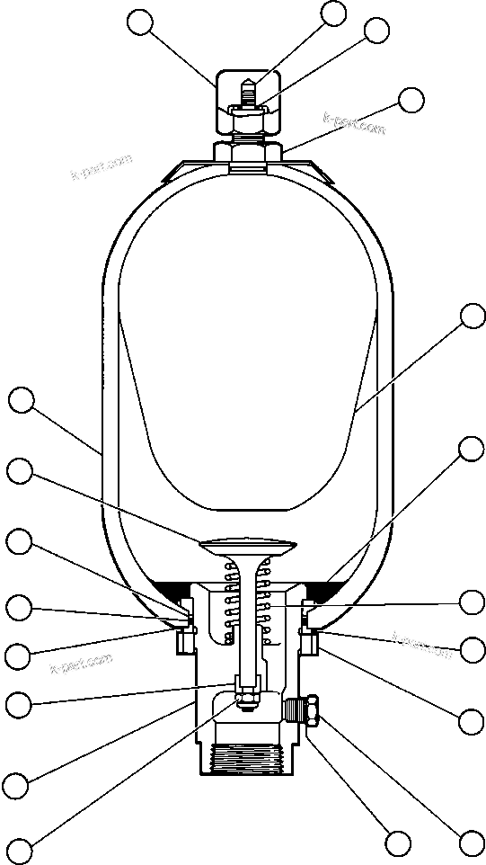Komatsu parts book diagram for AFE47-V 730E S/N 32795 & 32797   ISCOR GROOTEGELUK: ACCUMULATOR ASSEMBLY (PB7058)