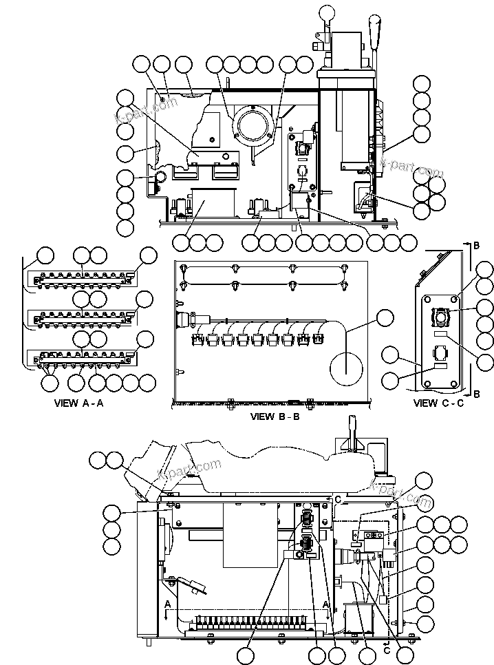 Komatsu parts book diagram for AFE47-V 730E S/N 32795 & 32797   ISCOR GROOTEGELUK: CAB INTERFACE COMPARTMENT - 1
