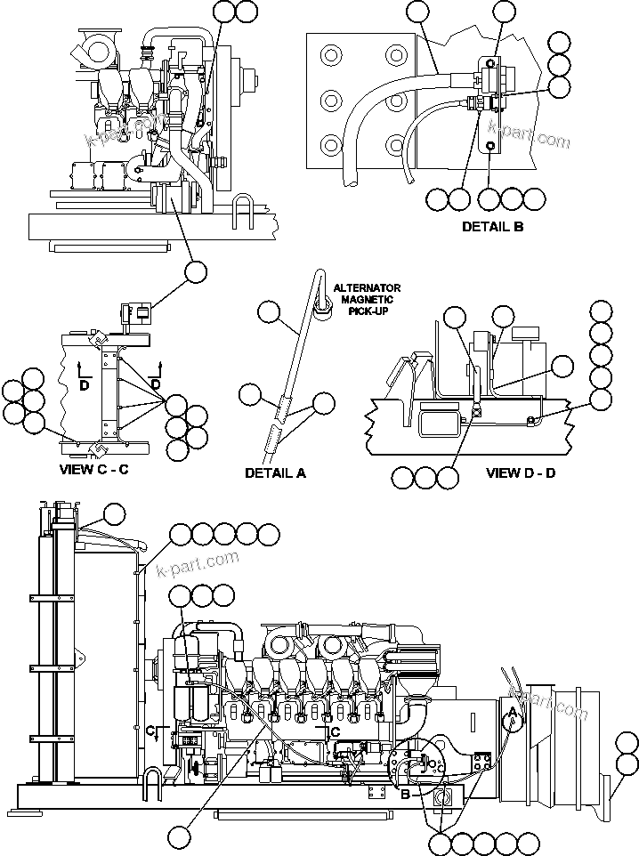 Komatsu parts book diagram for AFE47-V 730E S/N 32795 & 32797   ISCOR GROOTEGELUK: ENGINE WIRING