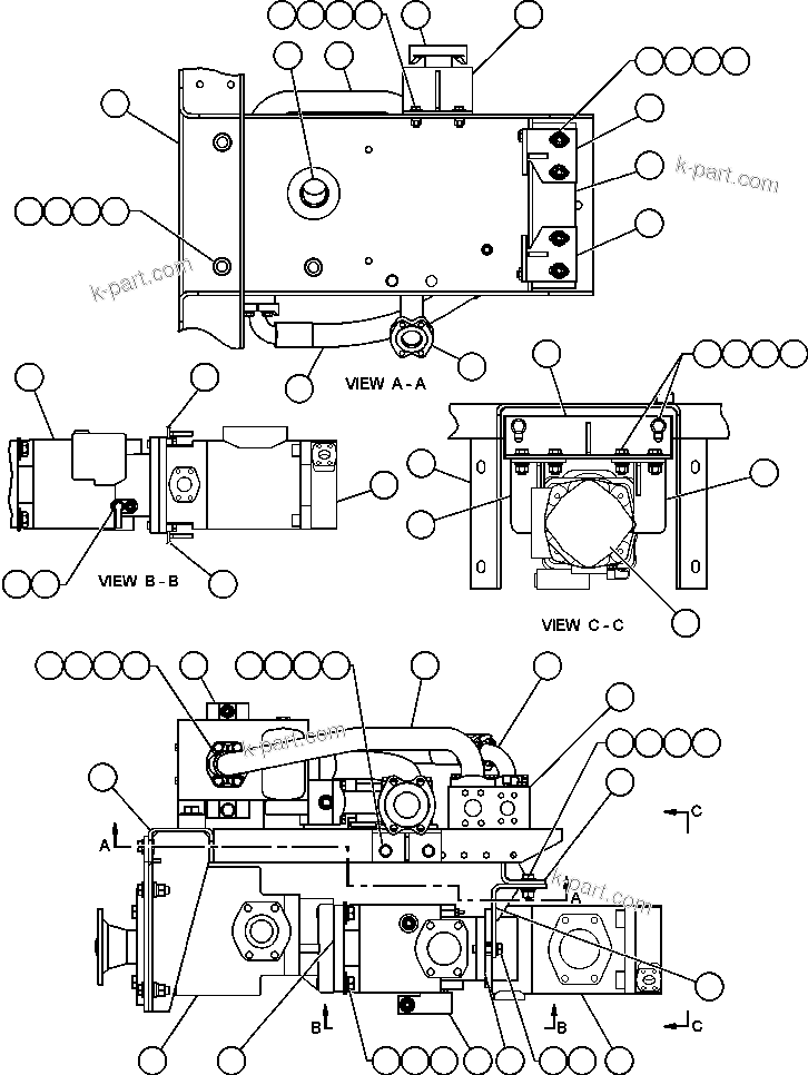 Komatsu parts book diagram for AFE47-V 730E S/N 32795 & 32797   ISCOR GROOTEGELUK: HOIST PUMP MODULE - 2 (EG5533)