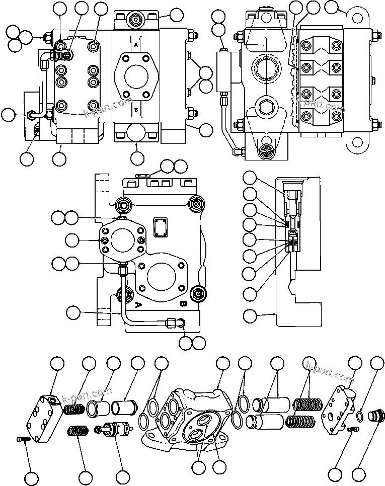 Komatsu parts book diagram for AFE47-V 730E S/N 32795 & 32797   ISCOR GROOTEGELUK: HOIST CONTROL VALVE ASSM (PB8267)