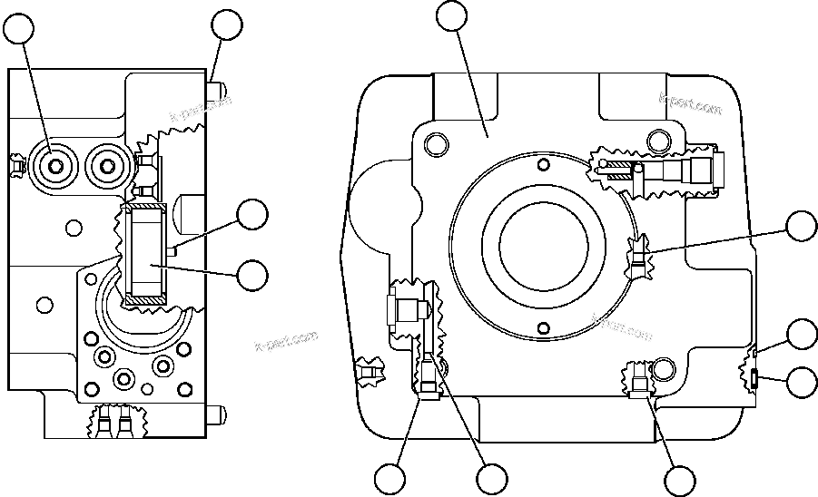 Komatsu parts book diagram for AFE47-V 730E S/N 32795 & 32797   ISCOR GROOTEGELUK: PORT BLOCK ASSEMBLY (BF1612)