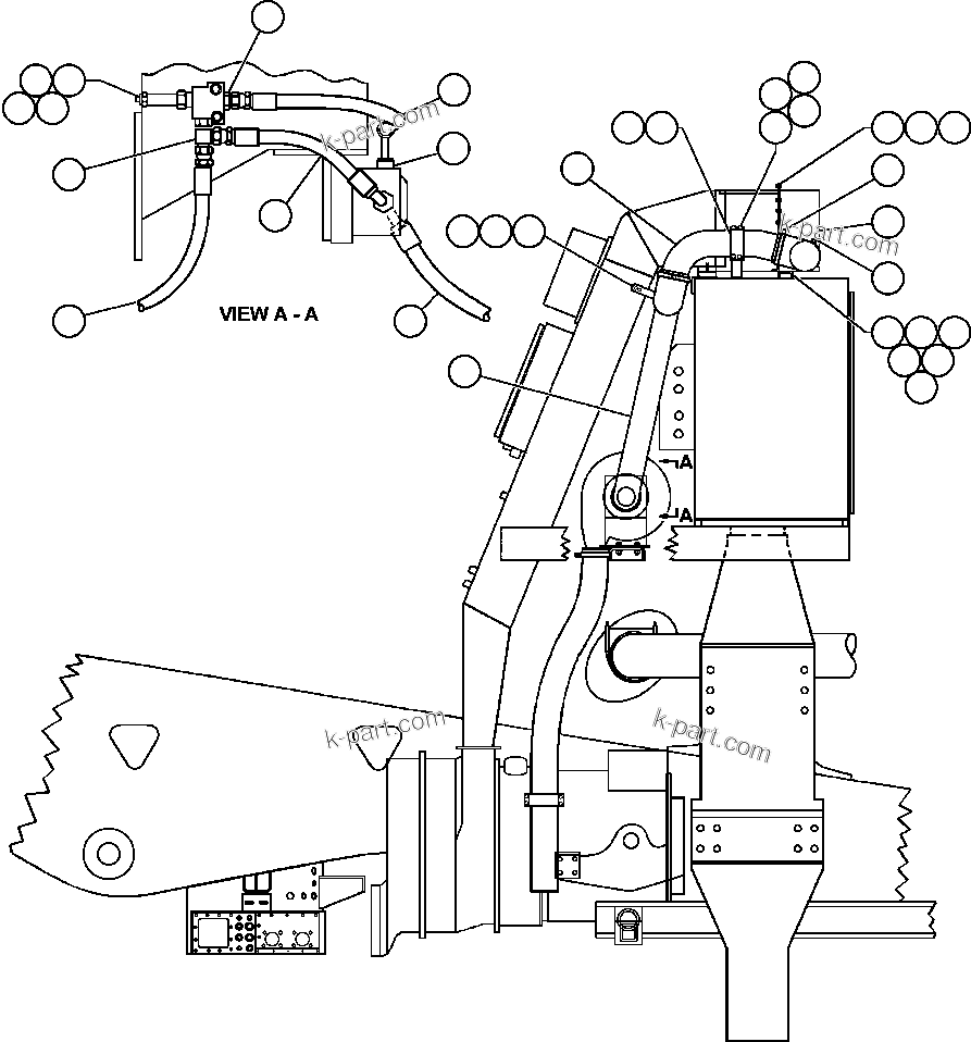 Komatsu parts book diagram for AFE47-V 730E S/N 32795 & 32797   ISCOR GROOTEGELUK: AIR INTAKE FILTRATION INSTL (EG8863)