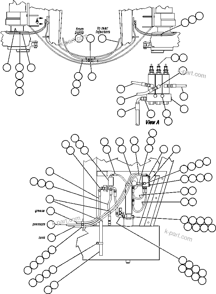 Komatsu parts book diagram for AFE47-V 730E S/N 32795 & 32797   ISCOR GROOTEGELUK: AUTOMATIC LUBRICATION