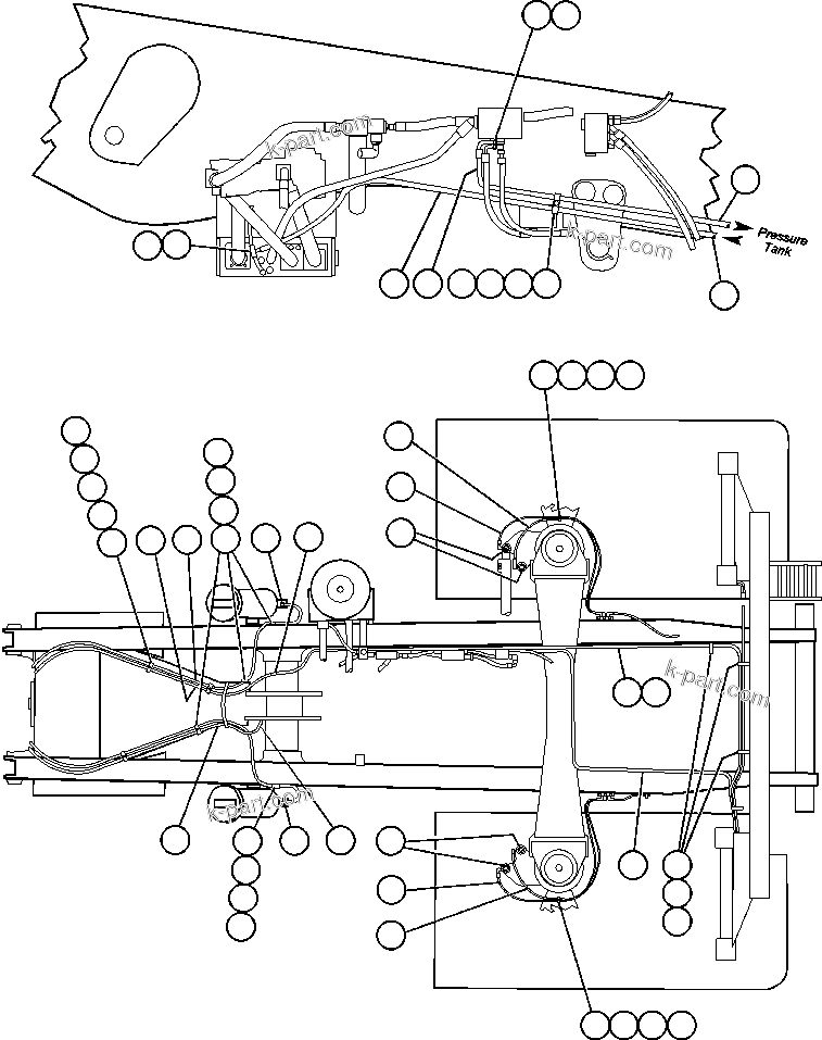 Komatsu parts book diagram for AFE47-V 730E S/N 32795 & 32797   ISCOR GROOTEGELUK: AUTOMATIC LUBRICATION - 1