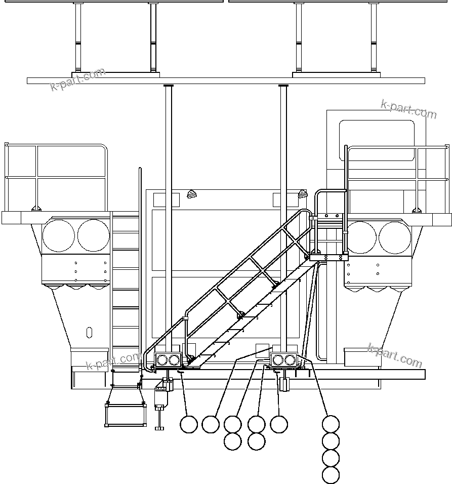 Komatsu parts book diagram for AFE47-V 730E S/N 32795 & 32797   ISCOR GROOTEGELUK: HEADLIGHT RELOCATION GROUP (EG1950)