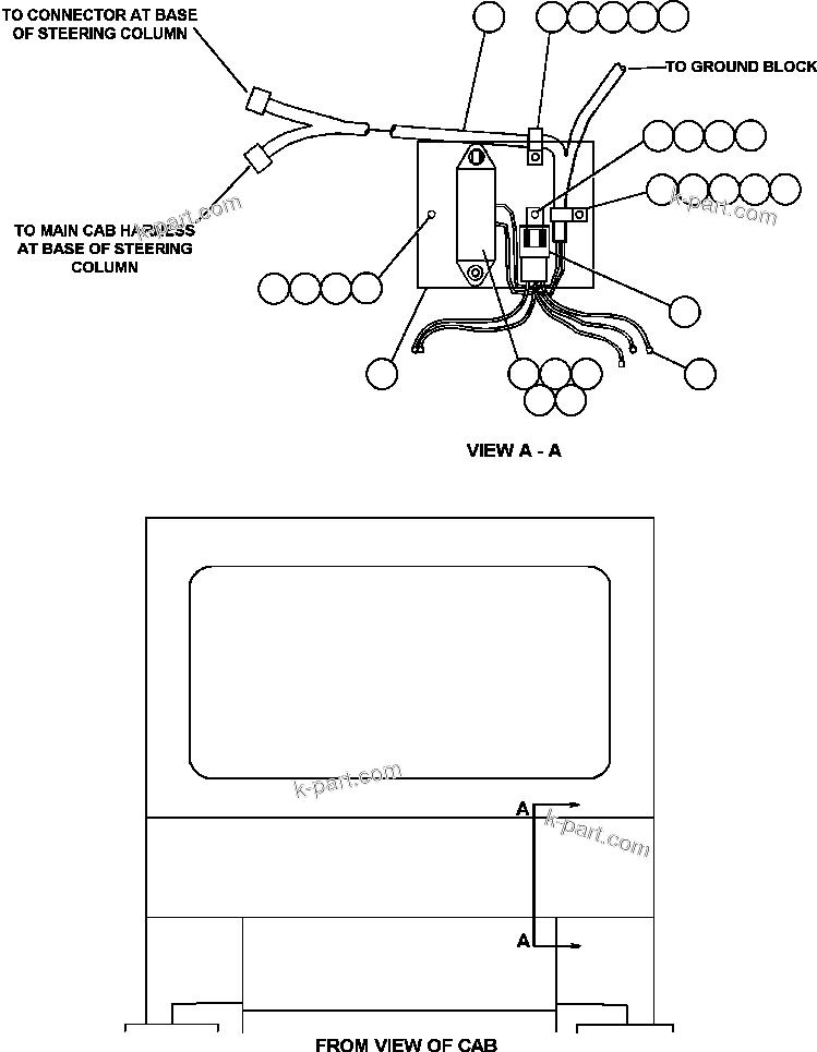 Komatsu parts book diagram for AFE47-V 730E S/N 32795 & 32797   ISCOR GROOTEGELUK: TURN SIGNAL HORN ALERT GROUP (EG5424)