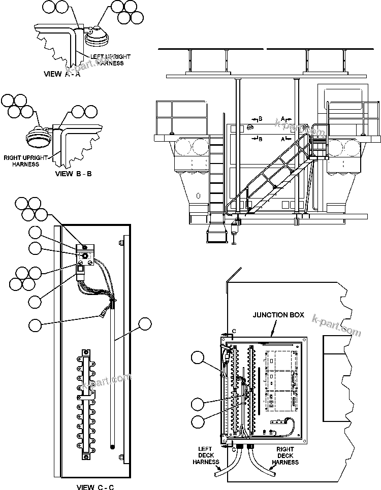 Komatsu parts book diagram for AFE47-V 730E S/N 32795 & 32797   ISCOR GROOTEGELUK: LADDER LIGHT INSTALLATION (EG2287)